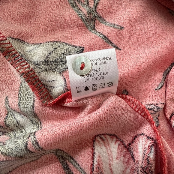 LiLy Morgan - Pink Floral Short Sleeve Blouse - Picture 7 of 8